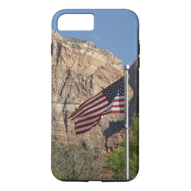 Funda De Case-Mate Para iPhone Bandera estadounidense en el Parque Nacional de Zi (Reverso)