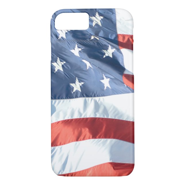 Funda De Case-Mate Para iPhone Bandera estadounidense ondeando (Reverso)