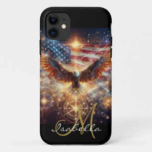 Funda Para iPhone 11 Bandera estadounidense personalizada - Estrellas y