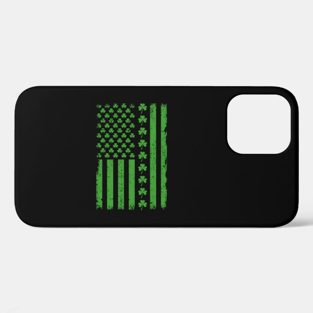 Funda De Case-Mate Para iPhone Bandera estadounidense sacude el día de San Patrón (Reverso (Horizontal))