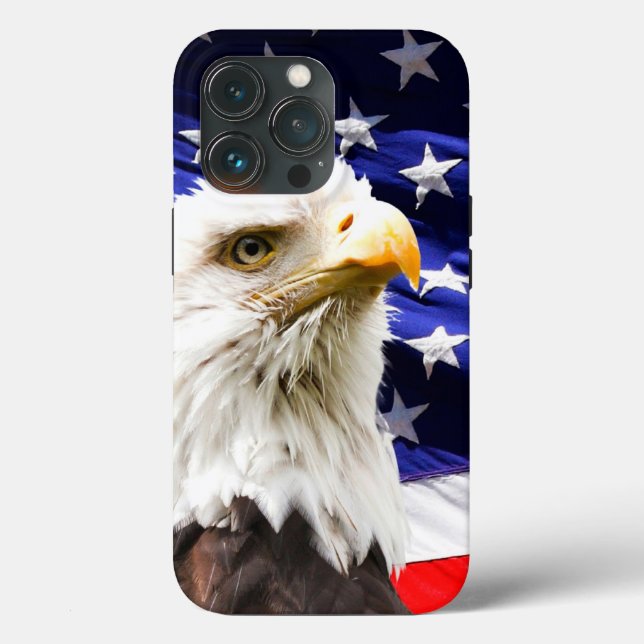 Funda De Case-Mate Para iPhone Bandera estadounidense y águila (Reverso )