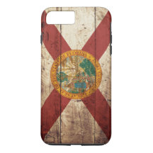 Bandera estatal de Florida en grano de madera viej