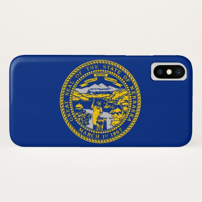 Funda De Case-Mate Para iPhone Bandera Estatal de Nebraska (Reverso (horizontal))