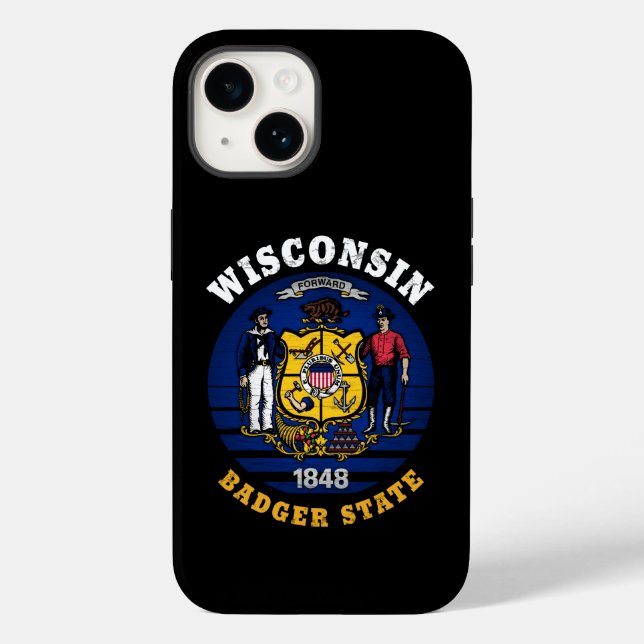 FUNDA DE Case-Mate PARA iPhone BANDERA ESTATAL DE WISCONSIN BADGER (Reverso )