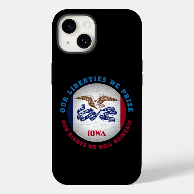 FUNDA DE Case-Mate PARA iPhone BANDERA ESTATAL IOWA HAWKEYE (Reverso )