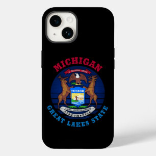 FUNDA PARA iPhone 14 DE Case-Mate BANDERA ESTATAL MICHIGAN GREAT LAKES