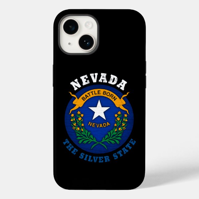 FUNDA DE Case-Mate PARA iPhone BANDERA ESTATAL NEVADA SILVER (Reverso )