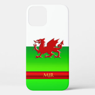 Funda Para iPhone 12 Bandera galesa monográfica, efecto cromado del dra
