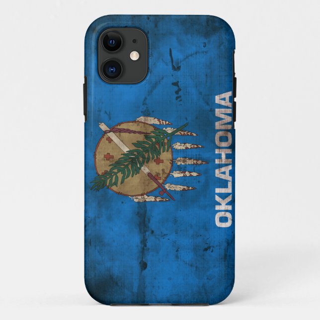 Funda De Case-Mate Para iPhone Bandera gastada de Oklahoma; (Reverso)