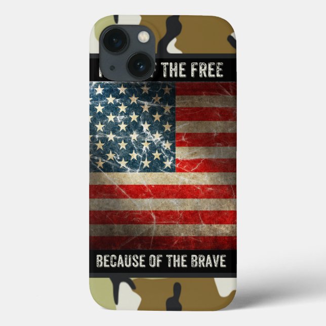 Funda De Case-Mate Para iPhone Bandera grunge USA, estuche Camouflage iPad Mini R (Reverso)