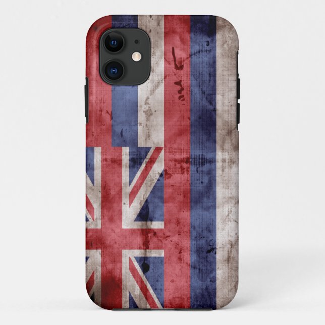 Funda De Case-Mate Para iPhone Bandera hawaiana vieja; (Reverso)