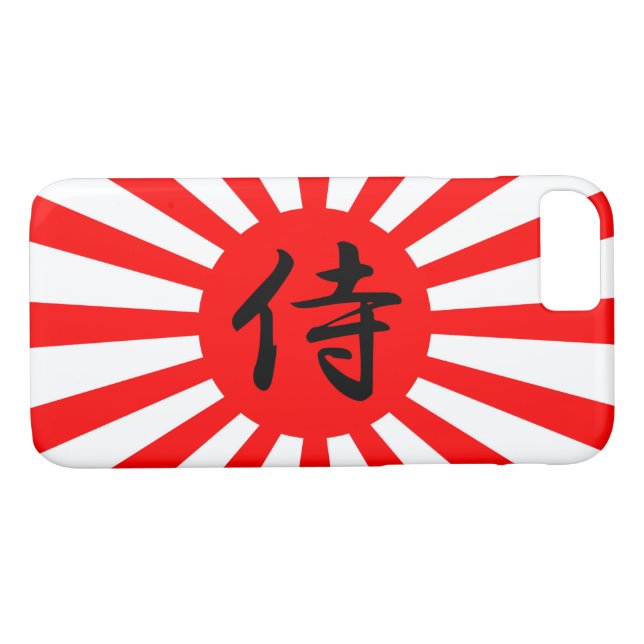 Funda De Case-Mate Para iPhone Bandera imperial japonesa con símbolo samurai kanj (Reverso (horizontal))