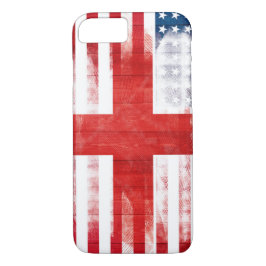 Funda Para iPhone 11 Pro Max Bandera inglesa americana| Granos de madera y pinc