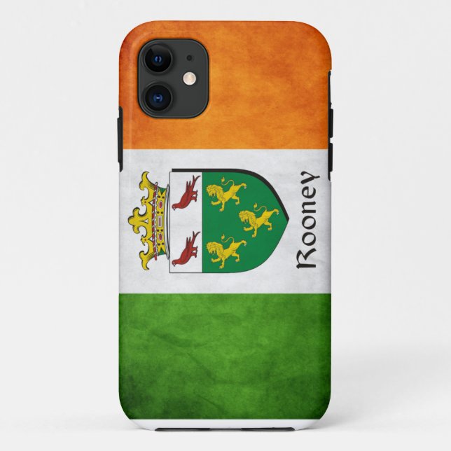 Funda De Case-Mate Para iPhone Bandera irlandesa de Rooney (Reverso)