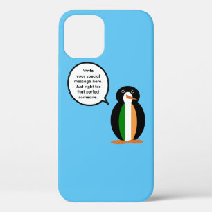 Funda Para iPhone 12 Pro Bandera irlandesa hablando Sra. Penguin