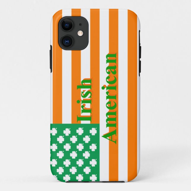Funda De Case-Mate Para iPhone Bandera irlandesa norteamericana (Reverso)