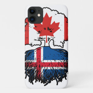 Funda Para iPhone 11 Bandera islandesa de raíces de árboles de Canadá i