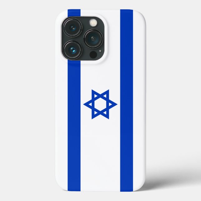 Funda De Case-Mate Para iPhone Bandera israelí azul y blanca moderna (Reverso )