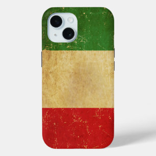 Funda Para iPhone 15 Bandera italiana vintage grunge