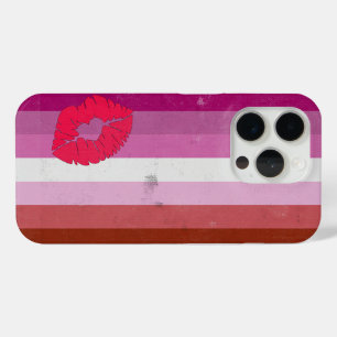 Funda Para iPhone 15 Pro Bandera Lesbiana (Lápiz Labial)