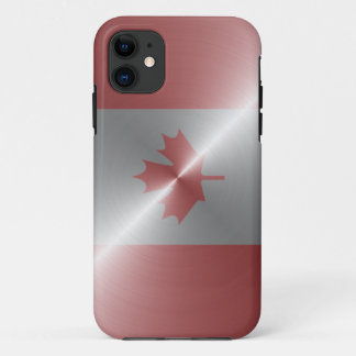 Funda Para iPhone 11 Bandera metálica de Canadá