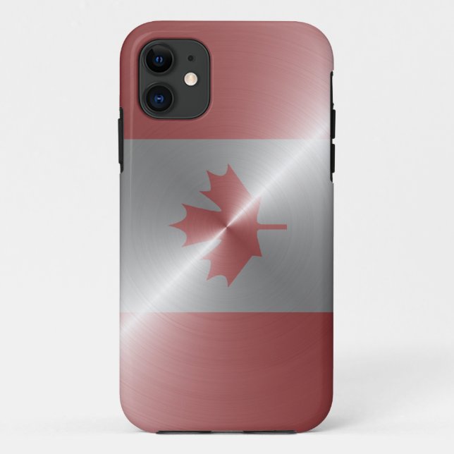 Funda De Case-Mate Para iPhone Bandera metálica de Canadá (Reverso)