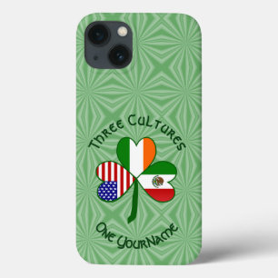 Funda Para iPhone 13 Bandera mexicana irlandesa americana trébol person
