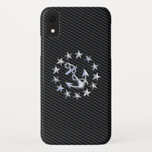 Funda Para iPhone XR Bandera naval de yate cromada en decoración de par