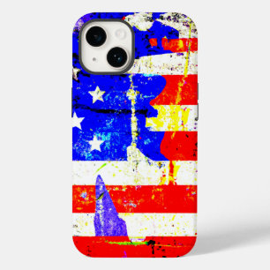 Funda Para iPhone 14 De Case-Mate Bandera norteamericana de Grunge
