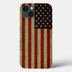 Funda Para iPhone 13 Bandera norteamericana vintage