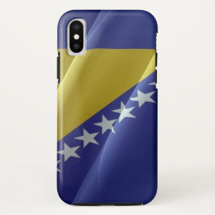 Funda Para iPhone XS Bandera ondeando Bosnia y Herzegovina -