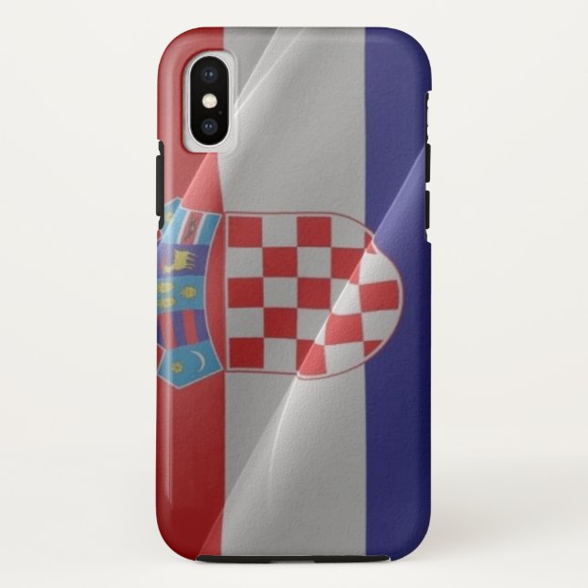Funda De Case-Mate Para iPhone Bandera ondeando Croacia - (Reverso)