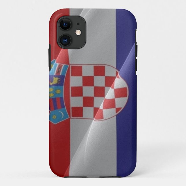 Funda De Case-Mate Para iPhone Bandera ondeando Croacia - (Reverso)