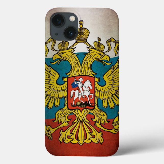 Funda De Case-Mate Para iPhone Bandera ondeando de Rusia (Reverso)