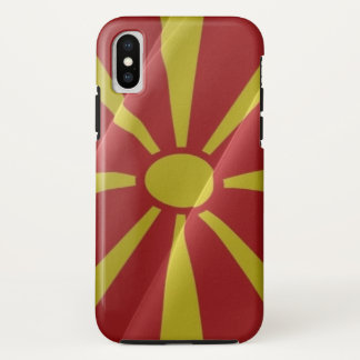 Funda Para iPhone X Bandera ondeando el norte de Macedonia -