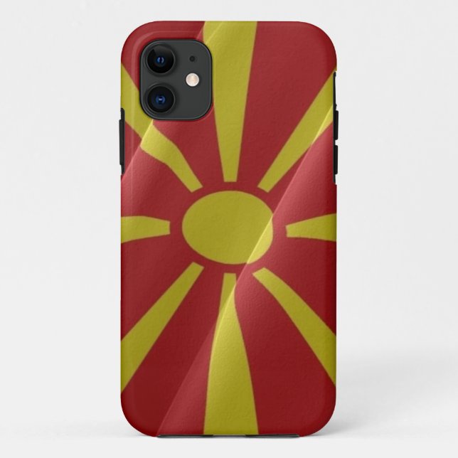 Funda De Case-Mate Para iPhone Bandera ondeando el norte de Macedonia - (Reverso)