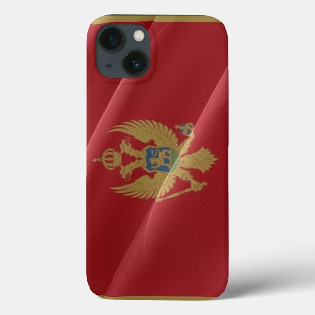 Funda De Case-Mate Para iPhone Bandera ondeando Montenegro - (Reverso)