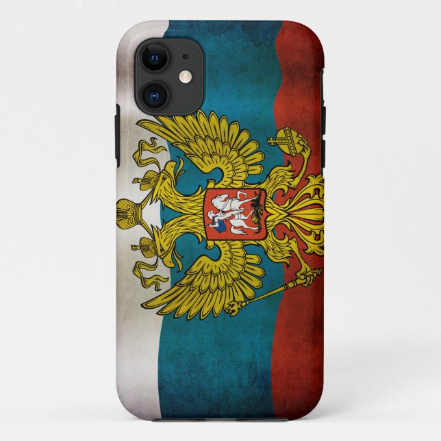 Funda De Case-Mate Para iPhone Bandera ondeando Rusia (Reverso)
