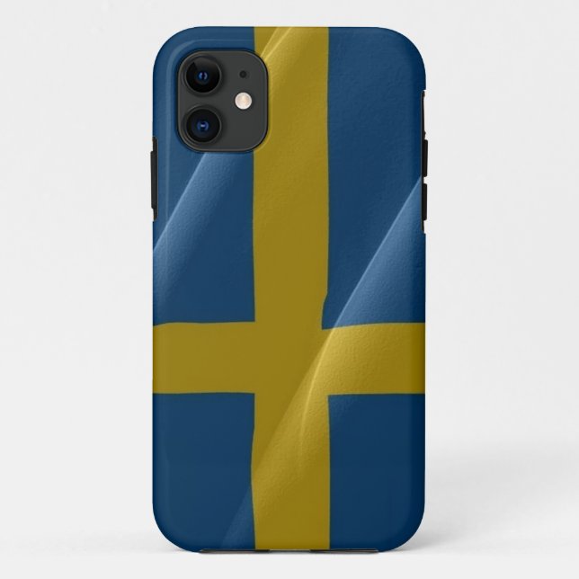 Funda De Case-Mate Para iPhone Bandera ondeando Suecia - (Reverso)