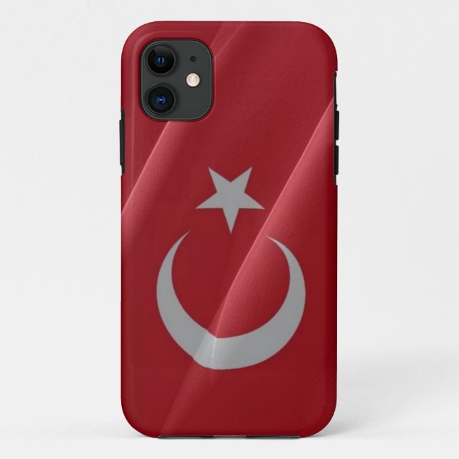 Funda De Case-Mate Para iPhone Bandera ondeando Turquía - (Reverso)