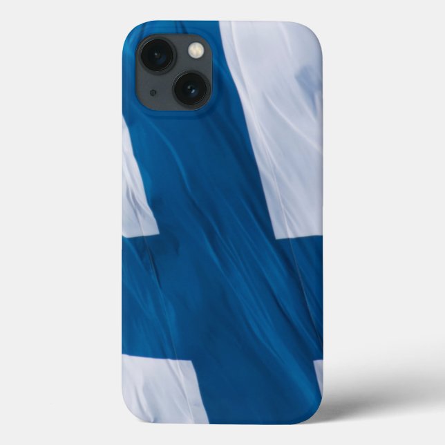 Funda De Case-Mate Para iPhone Bandera onduladora de Finlandia (Reverso)