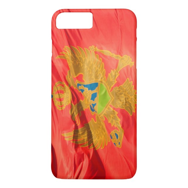Funda De Case-Mate Para iPhone Bandera onduladora de Montenegro (Reverso)