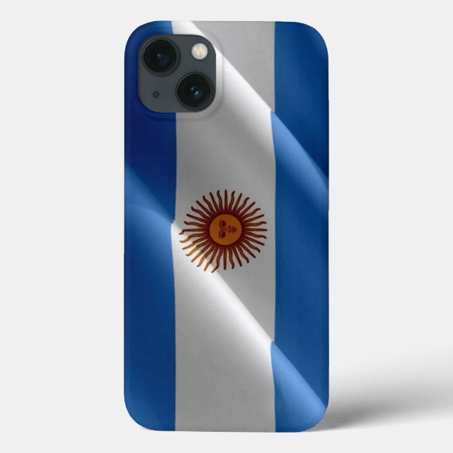 Funda De Case-Mate Para iPhone Bandera ondulante argentina (Reverso)