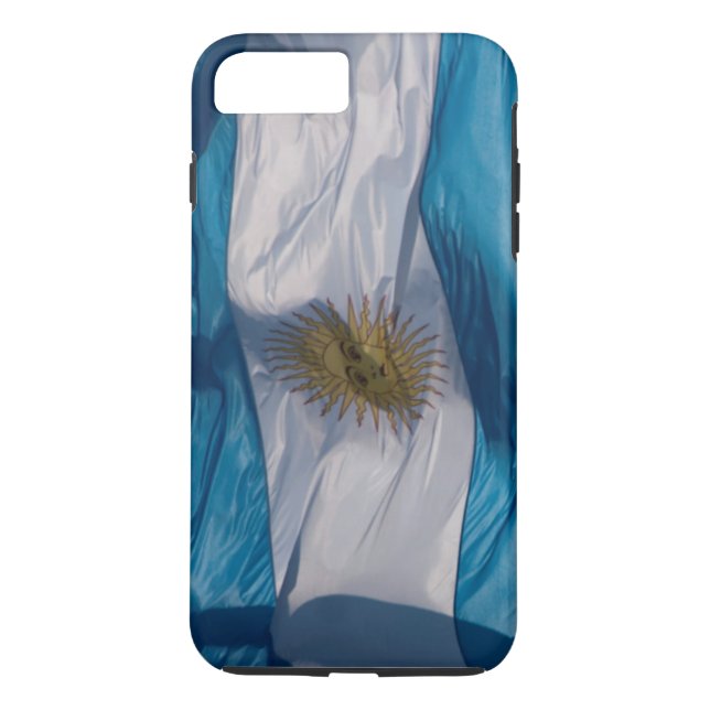 Funda De Case-Mate Para iPhone Bandera ondulante de Argentina (Reverso)