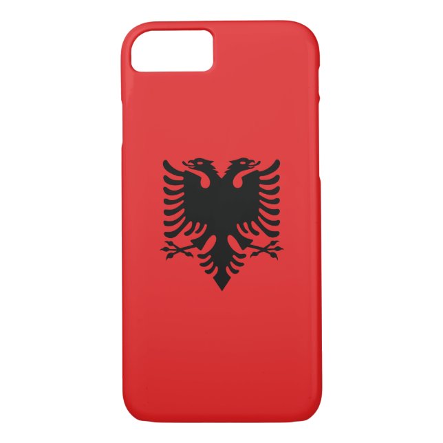 Funda De Case-Mate Para iPhone Bandera patriótica albanesa (Reverso)