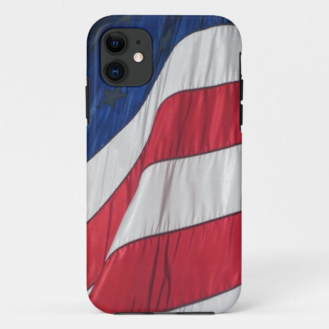 Funda De Case-Mate Para iPhone Bandera Patriótica Americana (Reverso)