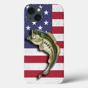 Funda Para iPhone 13 Bandera Patriótica Americana Largemouth Bass Fishi
