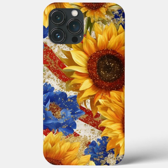 FUNDA DE Case-Mate PARA iPhone BANDERA PATRIÓTICA AMERICANA Y FLORES (Reverso )