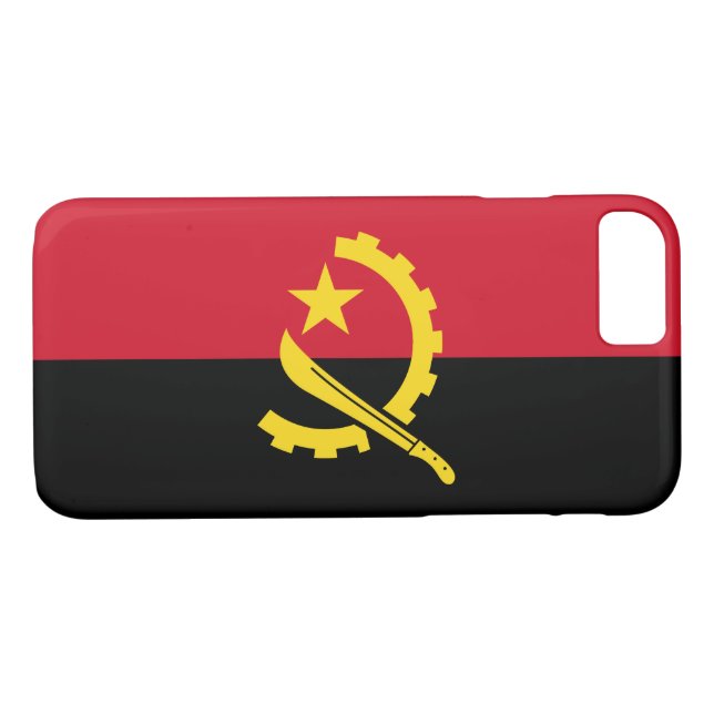 Funda De Case-Mate Para iPhone Bandera patriótica angoleña (Reverso (horizontal))