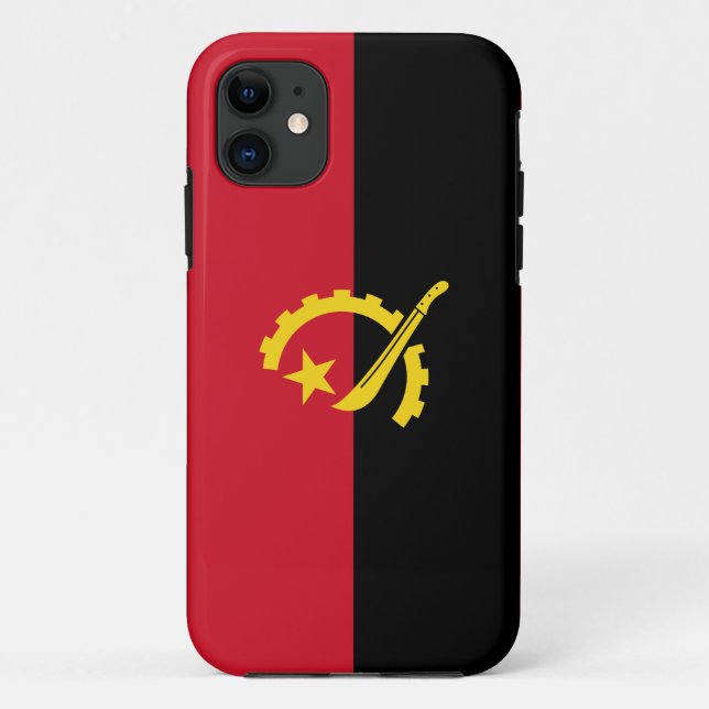 Funda De Case-Mate Para iPhone Bandera patriótica angoleña (Reverso)